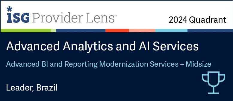 Selo ISG Provider Lens 2024: Maxxi Leader no Brasil em Advanced BI and Reporting Modernization Services (Midsize)